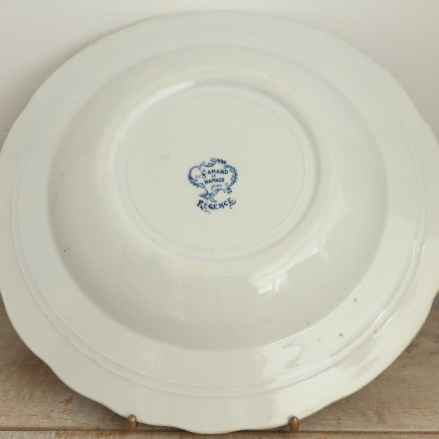 アンティーク プレート 深皿 レジャンス REGENCE フランス サンタマン製 SAINT AMAND HAMAGE NORD