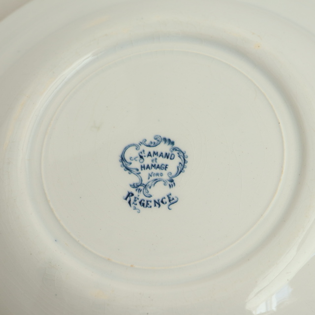 アンティーク プレート 深皿 レジャンス REGENCE フランス サンタマン製 SAINT AMAND HAMAGE NORD