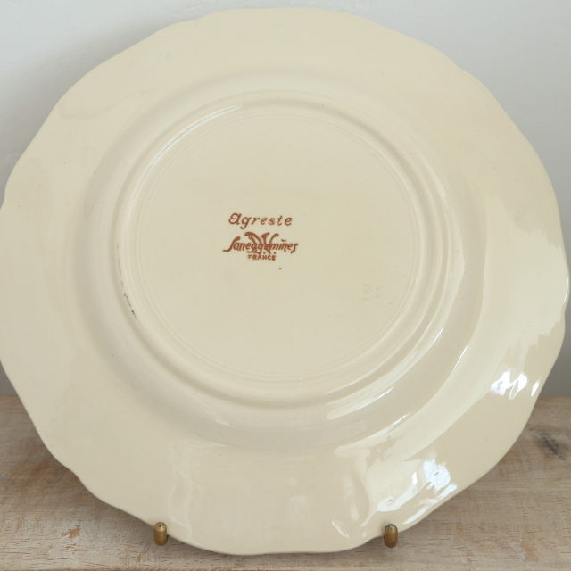 アンティーク プレート アグレスト デザート皿 フランス サルグミンヌ製 Agreste SARREGUEMINES