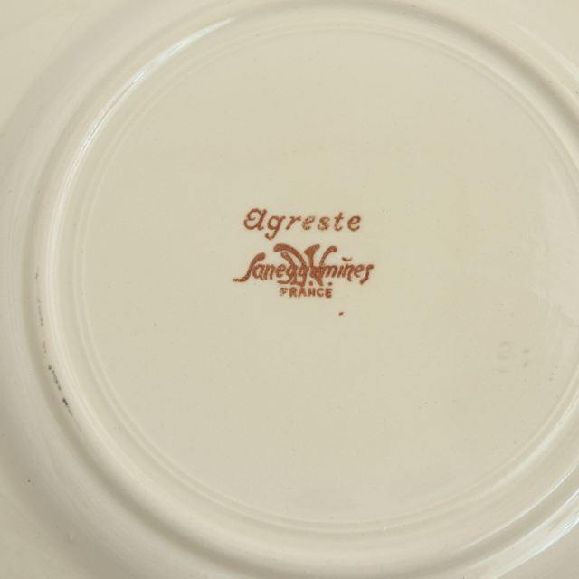 アンティーク プレート アグレスト デザート皿 フランス サルグミンヌ製 Agreste SARREGUEMINES