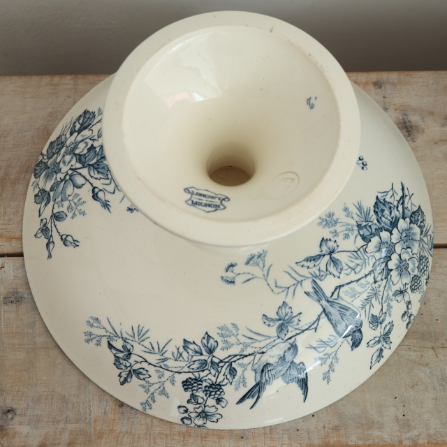 アンティーク コンポティエ 小鳥 MIGNON フランス ロンウィー製 LONGWY