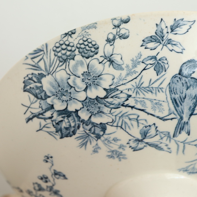 アンティーク コンポティエ 小鳥 MIGNON フランス ロンウィー製 LONGWY