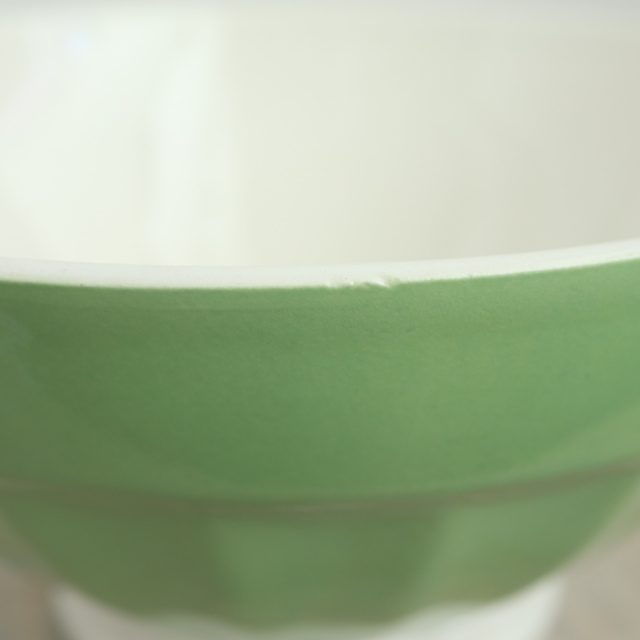 アンティーク カフェオレボウル ライトグリーン フランス ディゴワン&サルグミンヌ製 DIGOIN & SARREGUEMINES