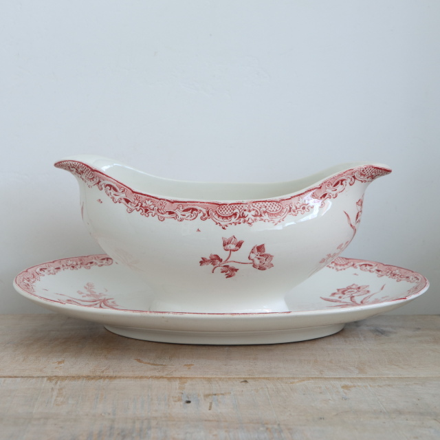 アンティーク ソーシエール フォンタンジュ フランス サルグミンヌ製 FONTANGES SARREGUEMINES