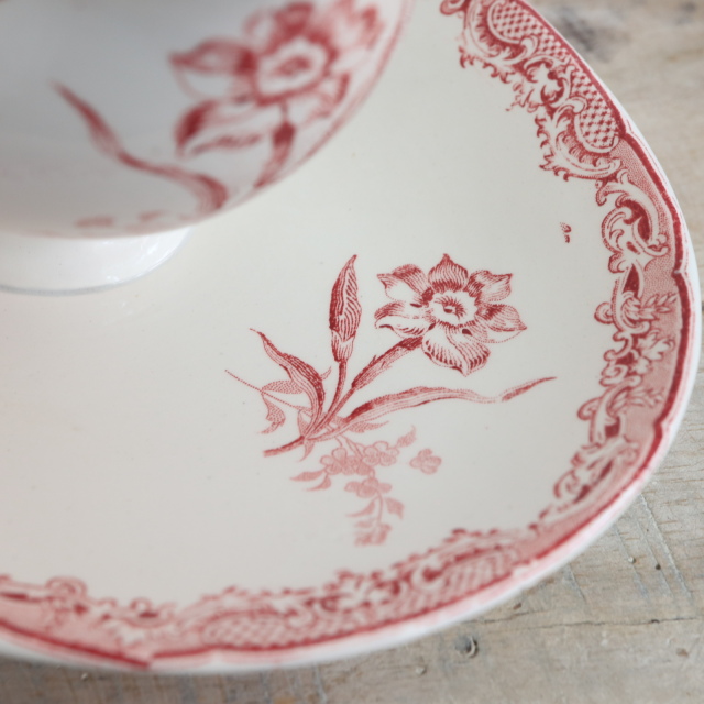 アンティーク ソーシエール フォンタンジュ フランス サルグミンヌ製 FONTANGES SARREGUEMINES