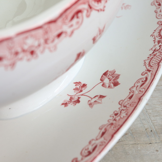 アンティーク ソーシエール フォンタンジュ フランス サルグミンヌ製 FONTANGES SARREGUEMINES