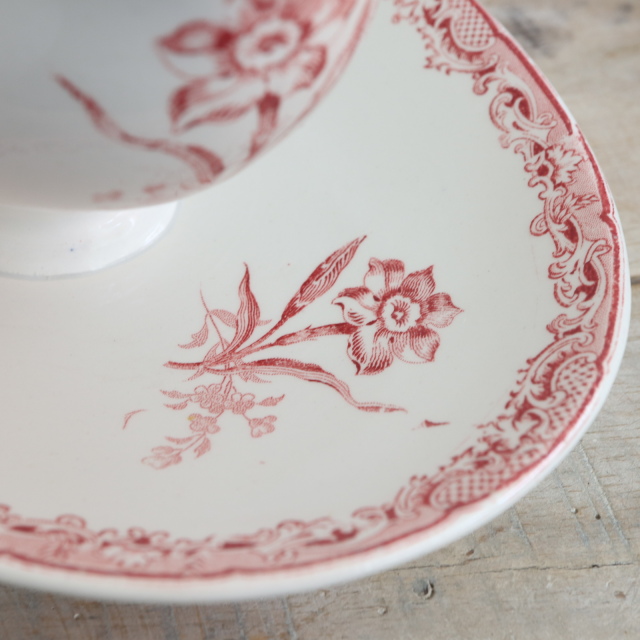 アンティーク ソーシエール フォンタンジュ フランス サルグミンヌ製 FONTANGES SARREGUEMINES