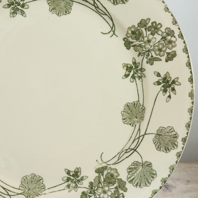 アンティークプレート ゼラニウム 皿 GERANIUM フランス サルグミンヌ製 U&C SARREGUEMINES