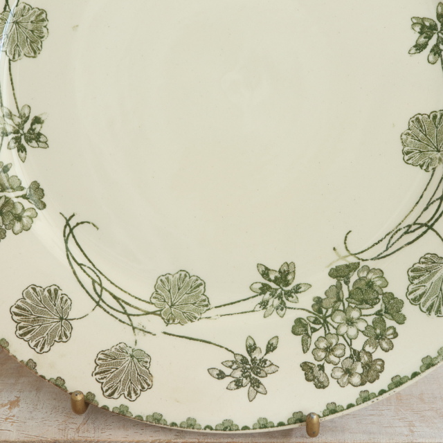 アンティークプレート ゼラニウム 皿 GERANIUM フランス サルグミンヌ製 U&C SARREGUEMINES