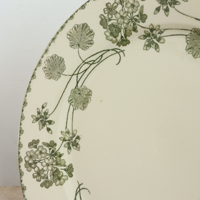 アンティークプレート ゼラニウム 皿 GERANIUM フランス サルグミンヌ製 U&C SARREGUEMINES