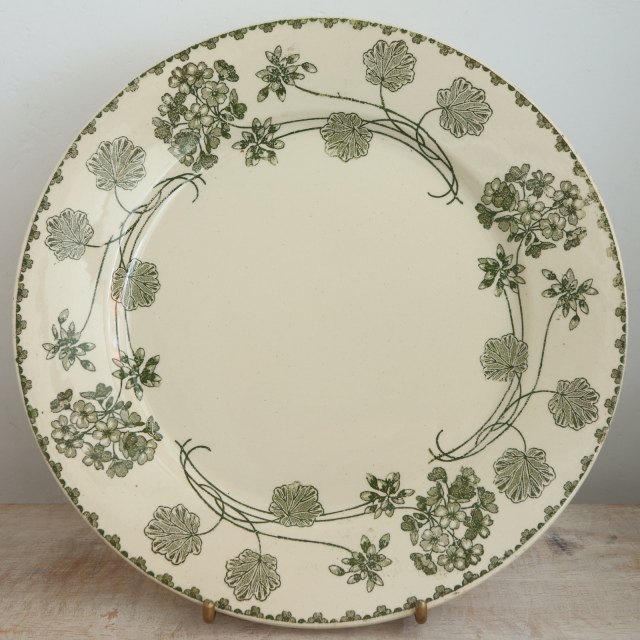 アンティークプレート ゼラニウム 皿 GERANIUM フランス サルグミンヌ製 U&C SARREGUEMINES