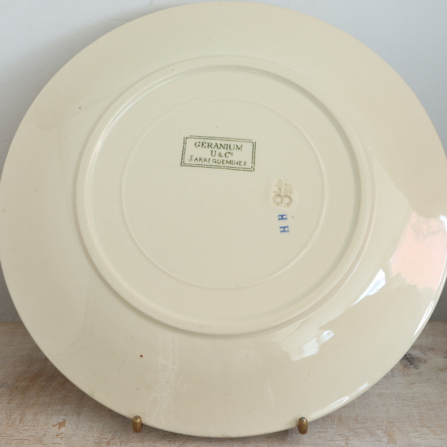 ゆ*こ様 Sarreguemines サルグミンヌGERANIUM ゼラニウムラ アンティークプレート ゼラニウム 皿 GERANIUM フランス サルグミンヌ