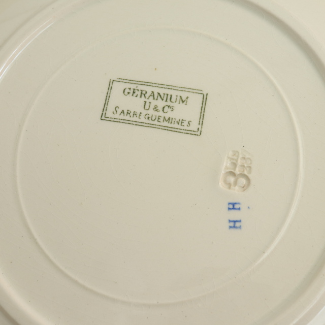 アンティークプレート ゼラニウム 皿 GERANIUM フランス サルグミンヌ