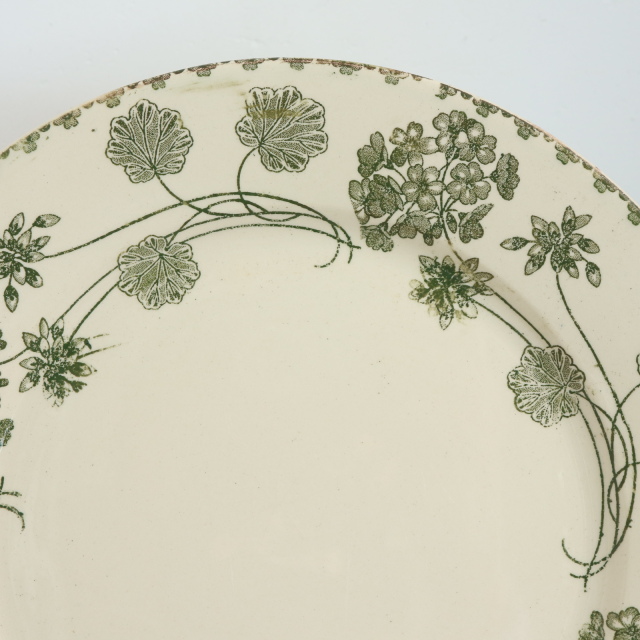 アンティークプレート ゼラニウム 皿 GERANIUM フランス サルグミンヌ製 U&C SARREGUEMINES