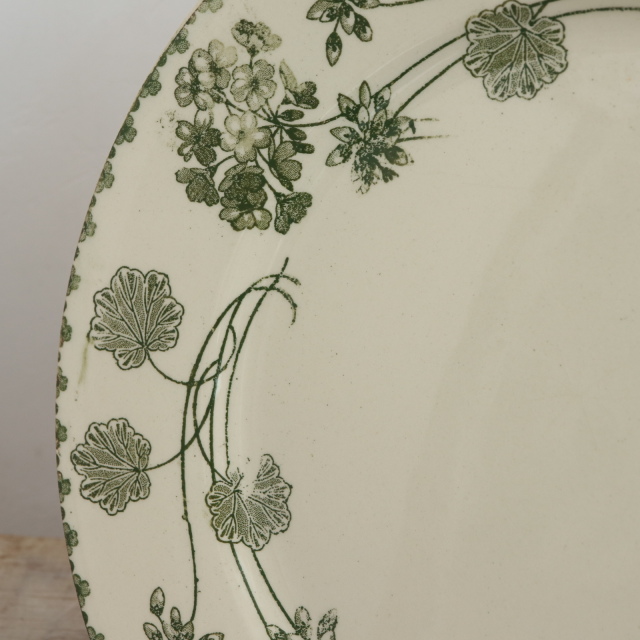 アンティークプレート ゼラニウム 皿 GERANIUM フランス サルグミンヌ製 U&C SARREGUEMINES