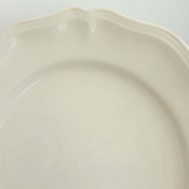 アンティークプレート 皿 花リム Ivoire フランス サルグミンヌ製 Sarreguemines