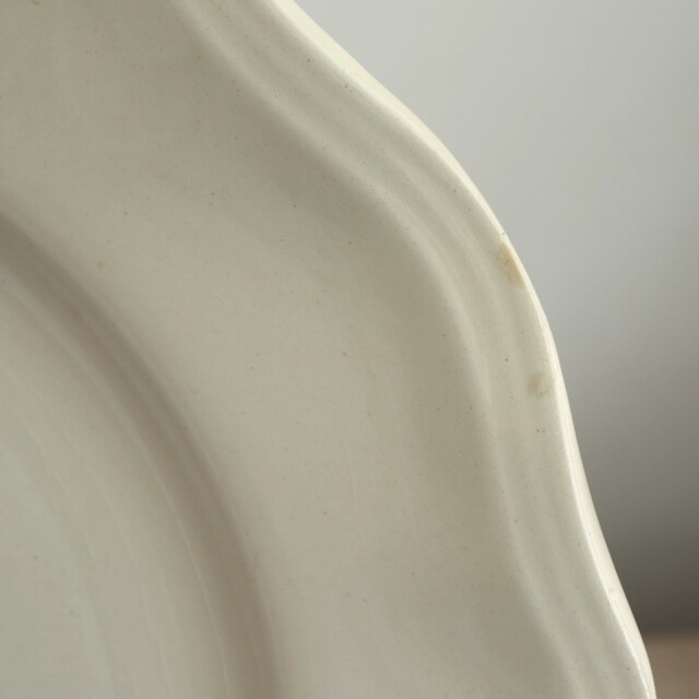 アンティークプレート 皿 花リム Ivoire フランス サルグミンヌ製 Sarreguemines