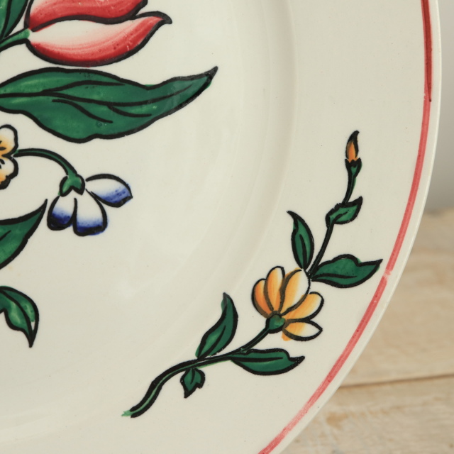 アンティーク プレート 皿 フランス サルグミンヌ製 SARREGUEMINES