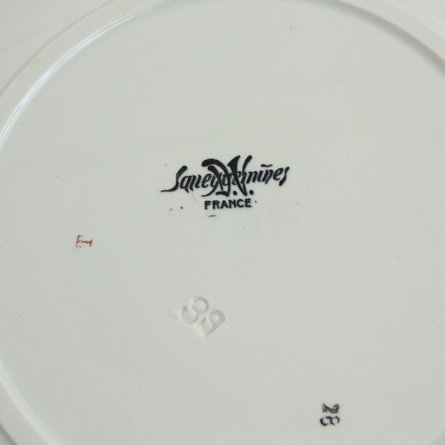 アンティーク プレート 皿 フランス サルグミンヌ製 SARREGUEMINES