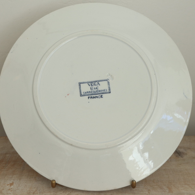 アンティークプレート デザート皿 VEGA フランス サルグミンヌ製 U&C SARREGUEMINES