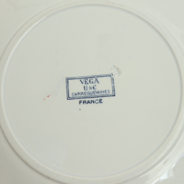 アンティークプレート デザート皿 VEGA フランス サルグミンヌ製 U&C SARREGUEMINES