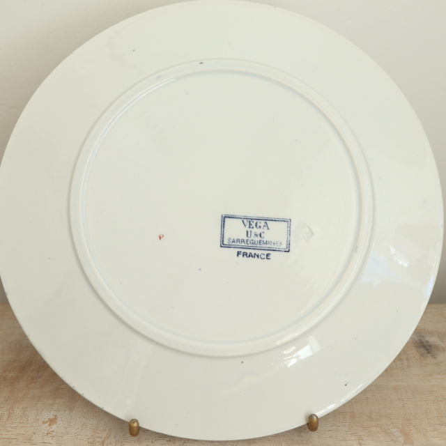 アンティークプレート デザート皿 VEGA フランス サルグミンヌ製 U&C SARREGUEMINES