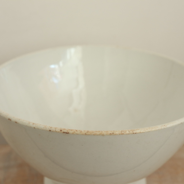 アンティーク カフェオレボウル 白 フランス リュネヴィル製 K&G LUNEVILLE