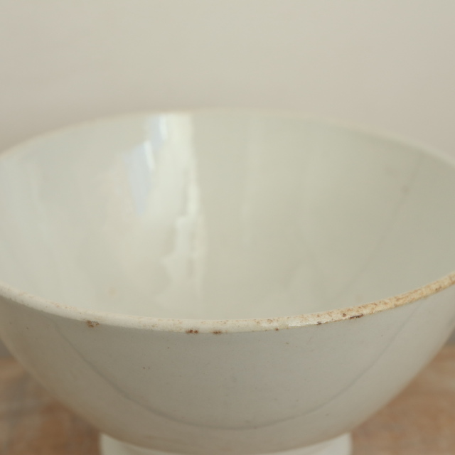 アンティーク カフェオレボウル 白 フランス リュネヴィル製 K&G LUNEVILLE