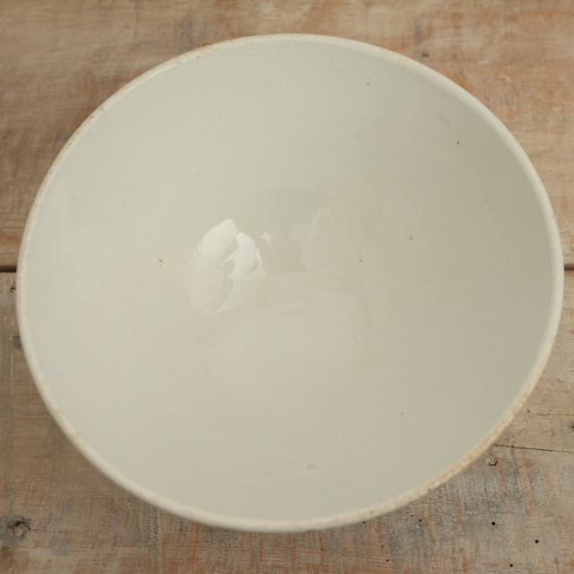 アンティーク カフェオレボウル 白 フランス リュネヴィル製 K&G LUNEVILLE