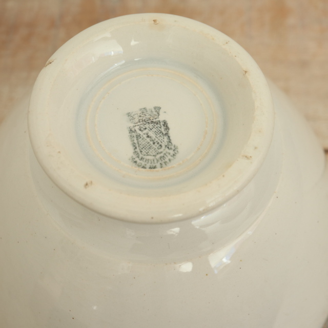 アンティーク カフェオレボウル 白 フランス サンタマン製 SAINT AMAND