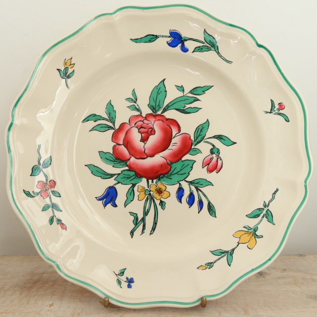 アンティーク プレート リクヴィール 皿 RIQUEWIHRフランス サルグミンヌ製 SARREGUEMINES