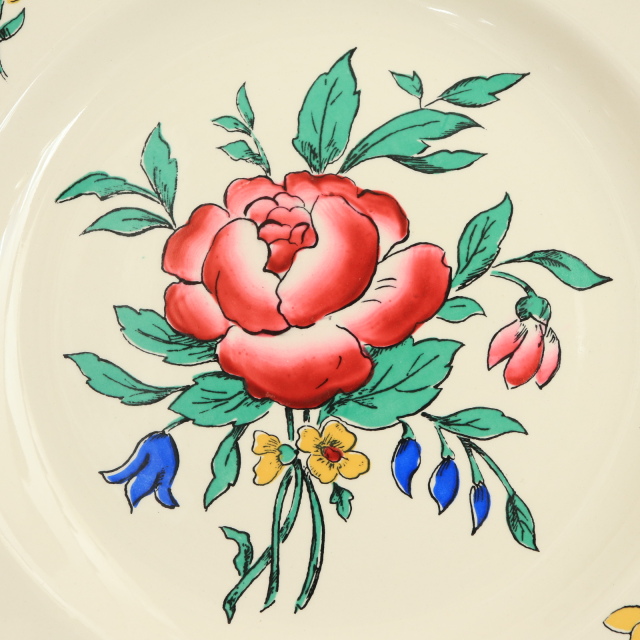 アンティーク プレート リクヴィール 皿 RIQUEWIHRフランス サルグミンヌ製 SARREGUEMINES