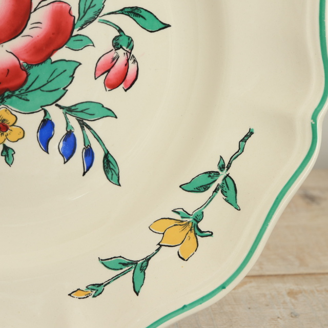 アンティーク プレート リクヴィール 皿 RIQUEWIHRフランス サルグミンヌ製 SARREGUEMINES