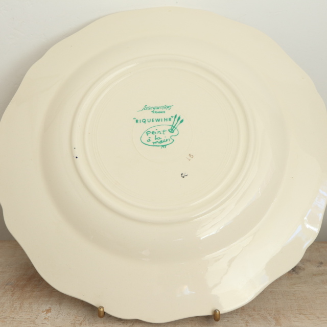 アンティーク プレート リクヴィール 皿 RIQUEWIHRフランス サルグミンヌ製 SARREGUEMINES