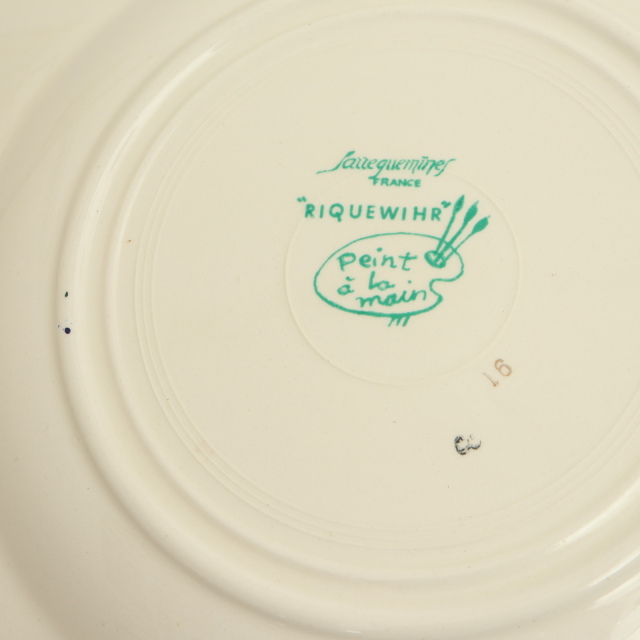 アンティーク プレート リクヴィール 皿 RIQUEWIHRフランス サルグミンヌ製 SARREGUEMINES