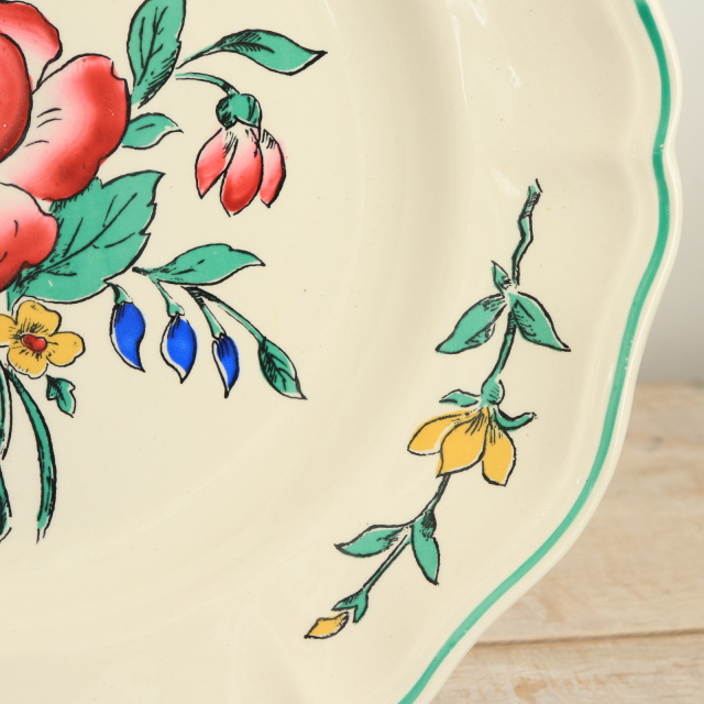 アンティーク プレート リクヴィール 皿 RIQUEWIHRフランス サルグミンヌ製 SARREGUEMINES