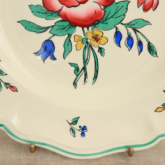 アンティーク プレート リクヴィール 皿 RIQUEWIHRフランス サルグミンヌ製 SARREGUEMINES