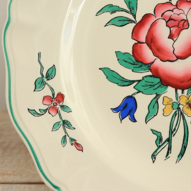 アンティーク プレート リクヴィール 皿 RIQUEWIHRフランス サルグミンヌ製 SARREGUEMINES