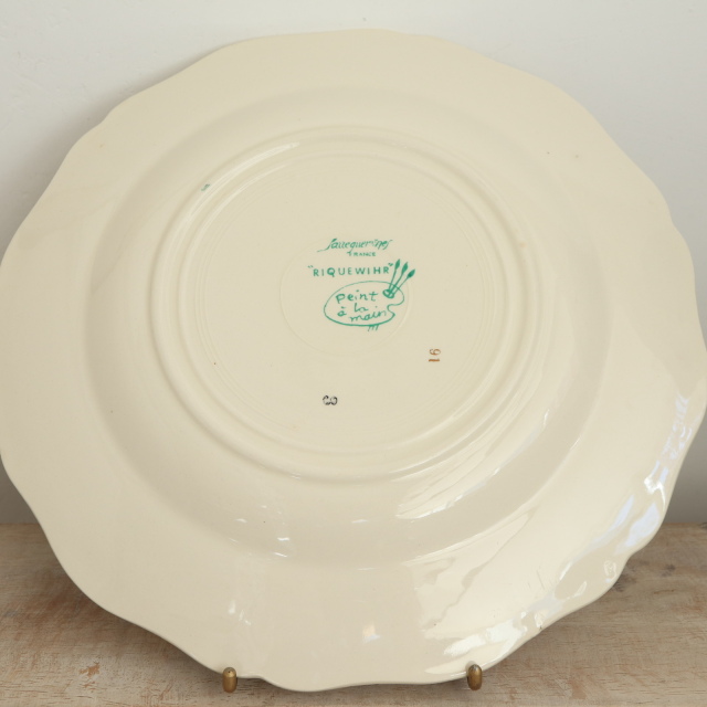 アンティーク プレート リクヴィール 皿 RIQUEWIHRフランス サルグミンヌ製 SARREGUEMINES