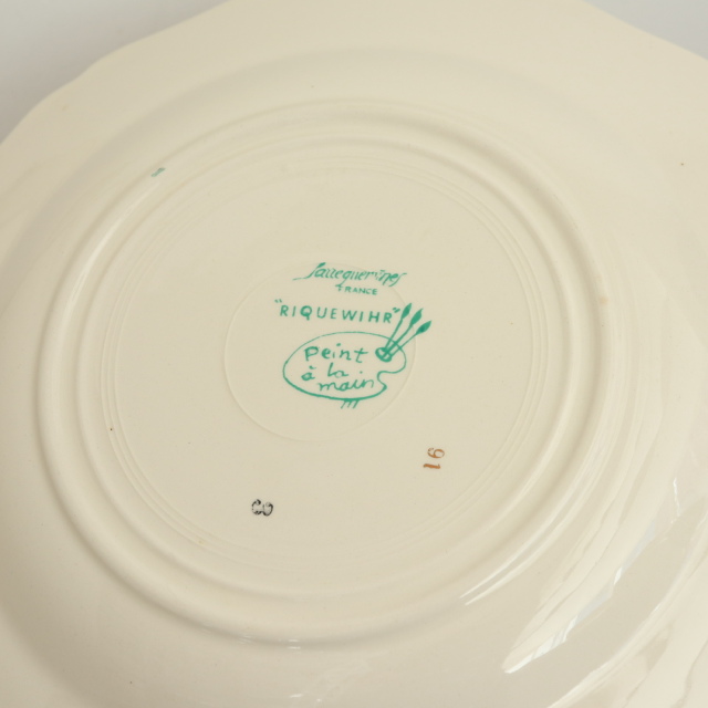アンティーク プレート リクヴィール 皿 RIQUEWIHRフランス サルグミンヌ製 SARREGUEMINES