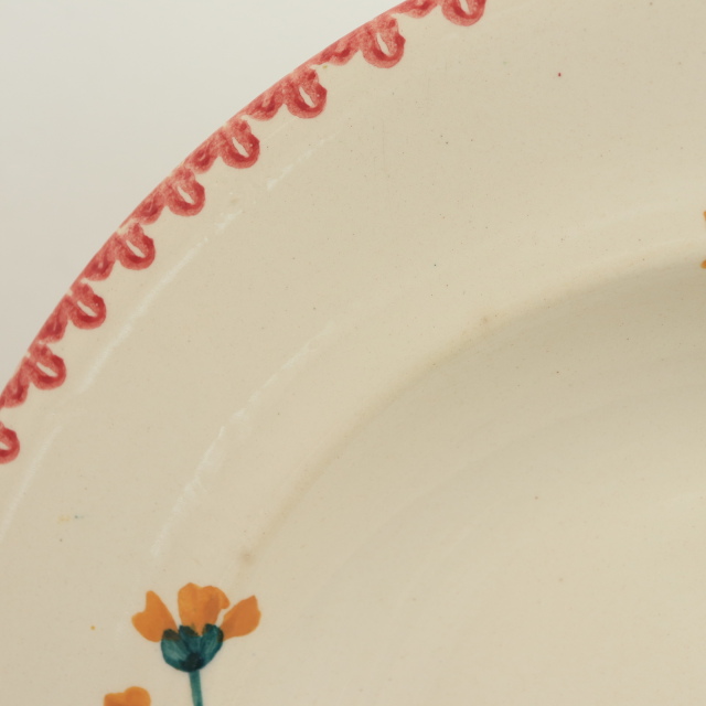 アンティーク プレート ハンドペイント 深皿 フランス ロンウィー製 LONGWY