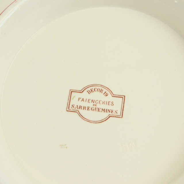 アンティークコンポティエ デコール19  DECOR19 フランス サルグミンヌ製 FAIENCERIES SARREGUEMINES