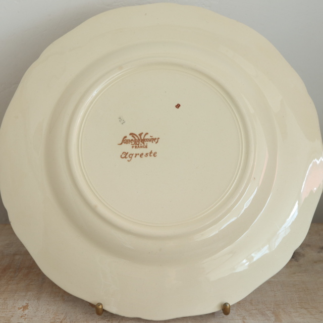 アンティーク プレート アグレスト デザート皿 フランス サルグミンヌ製 Agreste SARREGUEMINES