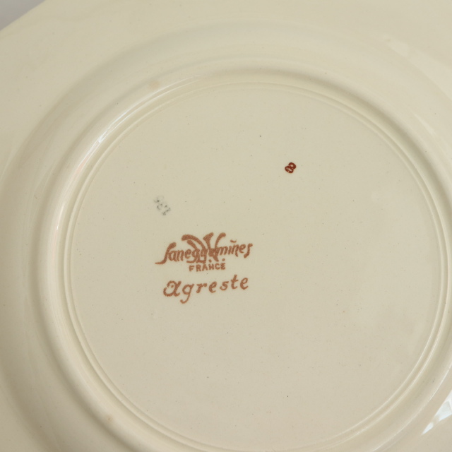 アンティーク プレート アグレスト デザート皿 フランス サルグミンヌ製 Agreste SARREGUEMINES