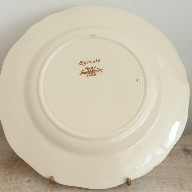 アンティーク プレート アグレスト デザート皿 フランス サルグミンヌ