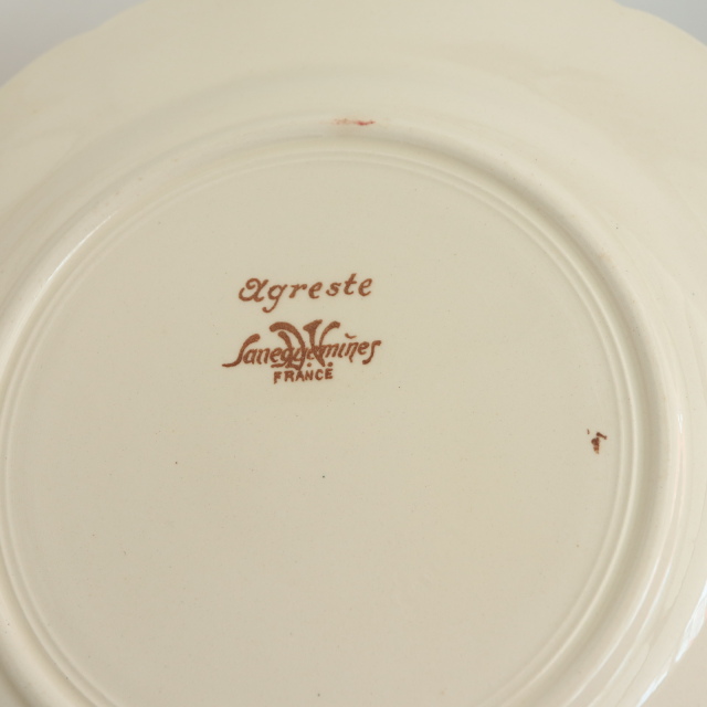 アンティーク プレート アグレスト デザート皿 フランス サルグミンヌ製 Agreste SARREGUEMINES