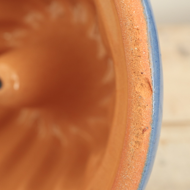 クグロフ型 コウノトリ ライトブルー 16cmサイズ アルザス地方 スフレンハイム焼き 陶器製