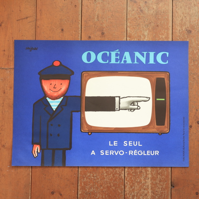 サヴィニャック オセアニック テレビ ヴィンテージポスター Savignac OCEANIC