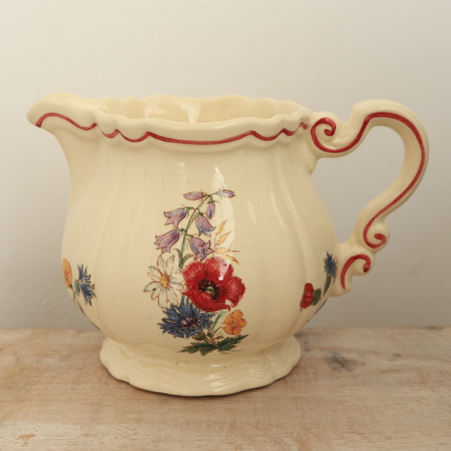 アンティーク クレミエ アグレスト ミルクピッチャー フランス サルグミンヌ製 Agreste Digoin SARREGUEMINES