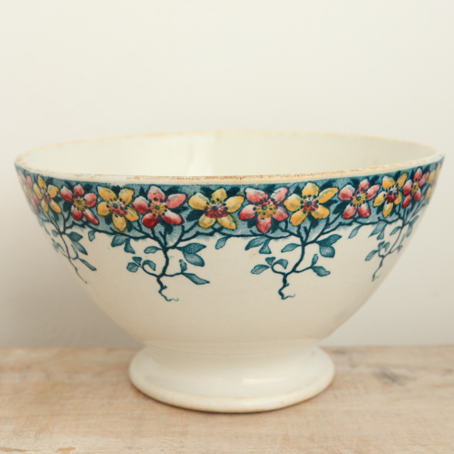 アンティーク カフェオレボウル フランス サルグミンヌ&ディゴワン製 SARREGUEMINES & DIGOIN